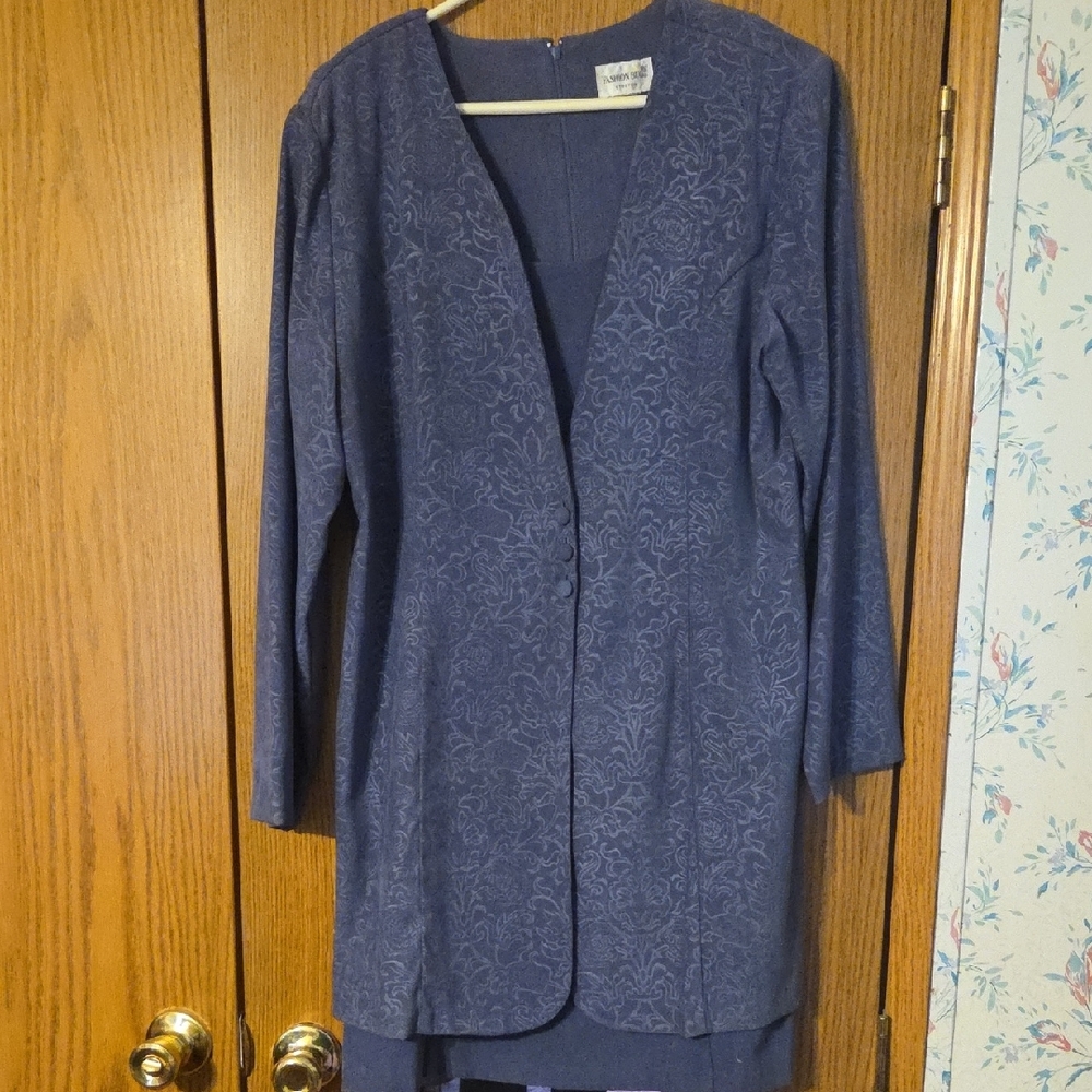 Elegant Blue Long Sleeve Jacket Dress